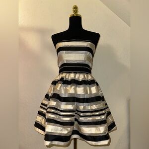 Striped Black and Cream Vintage Dress
